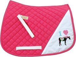 TuffRider I Heart Pony Girl Horse Saddle Pad, Hotpink