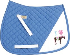 TuffRider I Heart Pony Girl Horse Saddle Pad, Parblue