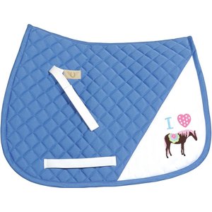 TuffRider I Heart Pony Girl Horse Saddle Pad, Parblue