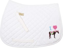 TuffRider I Heart Pony Girl Horse Saddle Pad, White