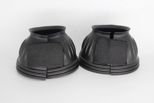 Show full view: TuffRider Komplett Protkt Bell Horse Boots Ribbed & Ringer with Hook & Loop Tape, Black, Medium slide 2 of 2