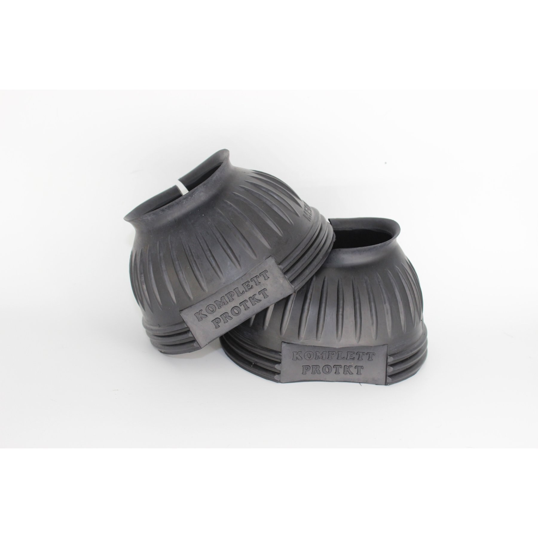 TuffRider Komplett Protkt Bell Horse Boots Ribbed & Ringer with Hook & Loop Tape, Black, Small
