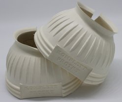 TuffRider Komplett Protkt Bell Horse Boots Ribbed & Ringer with Hook & Loop Tape, White, Large