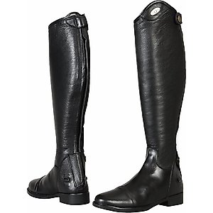 tuffrider ladies baroque dress boots TuffRider Ladies Baroque Front Zip Paddock Boots w/ Metal Zipper Black / 9.5