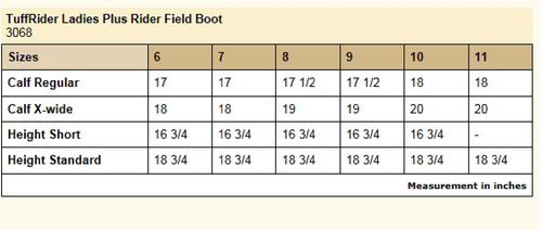 Show full view: TuffRider Ladies Plus Rider Field Boots, 8, X-Wide Short slide 2 of 3