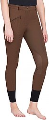 TuffRider Ladies Ribb Knee Patch Breeches, Chocolate, 24