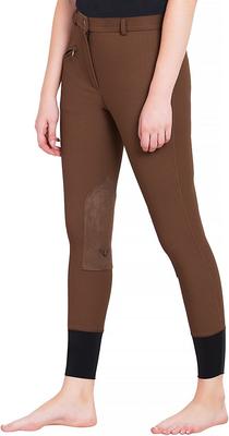 Show full view: TuffRider Ladies Ribb Knee Patch Breeches, Chocolate, 24 slide 6 of 9