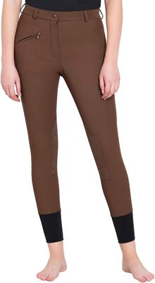 Show full view: TuffRider Ladies Ribb Knee Patch Breeches, Chocolate, 24 slide 3 of 9