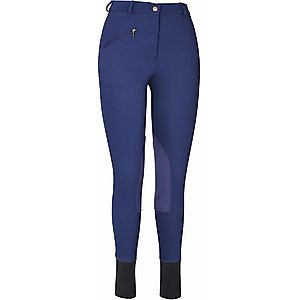 TuffRider Ladies Ribb Knee Patch Breeches, Navy, 24