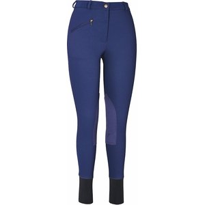 TuffRider Ladies Ribb Knee Patch Breeches, Navy, 28