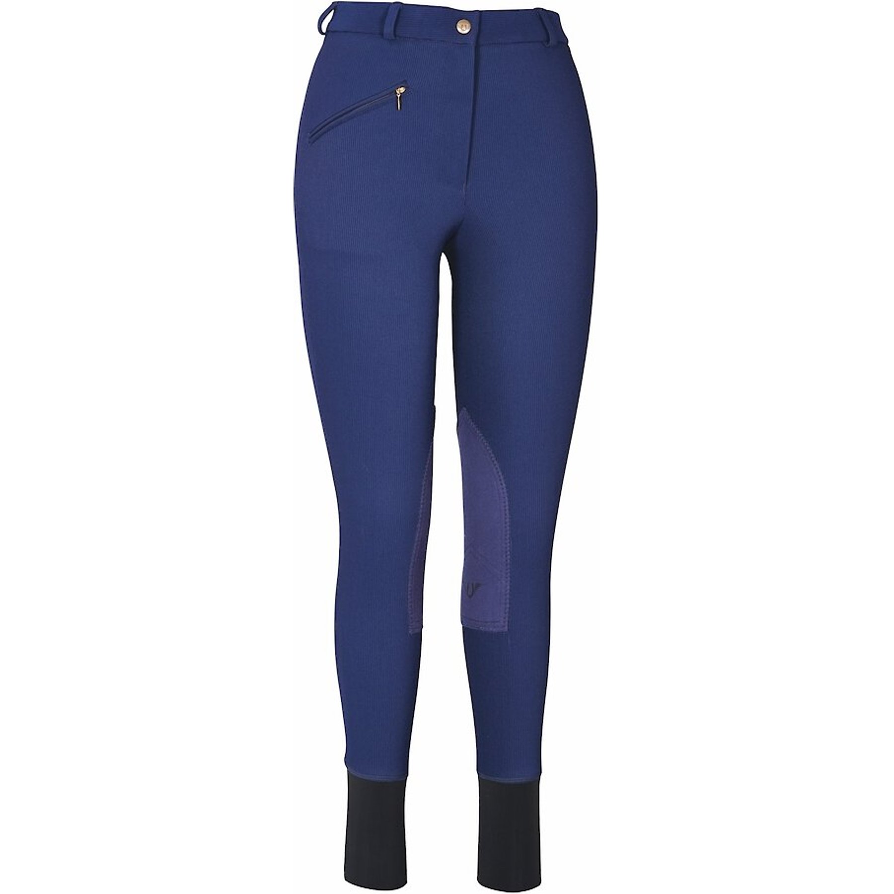 TuffRider Ladies Ribb Knee Patch Breeches, Navy, 36
