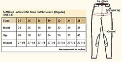 TuffRider Ladies Ribb Knee Patch Breeches, Smoke, 28 slide 2 of 3