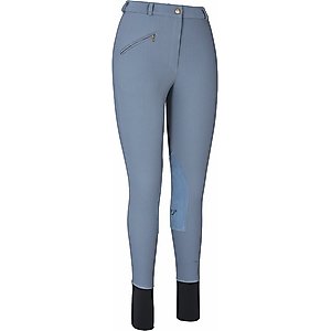 TuffRider Ladies Ribb Knee Patch Breeches, Smoke, 32