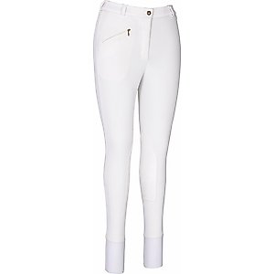 TuffRider Ladies Ribb Knee Patch Breeches, White, 26