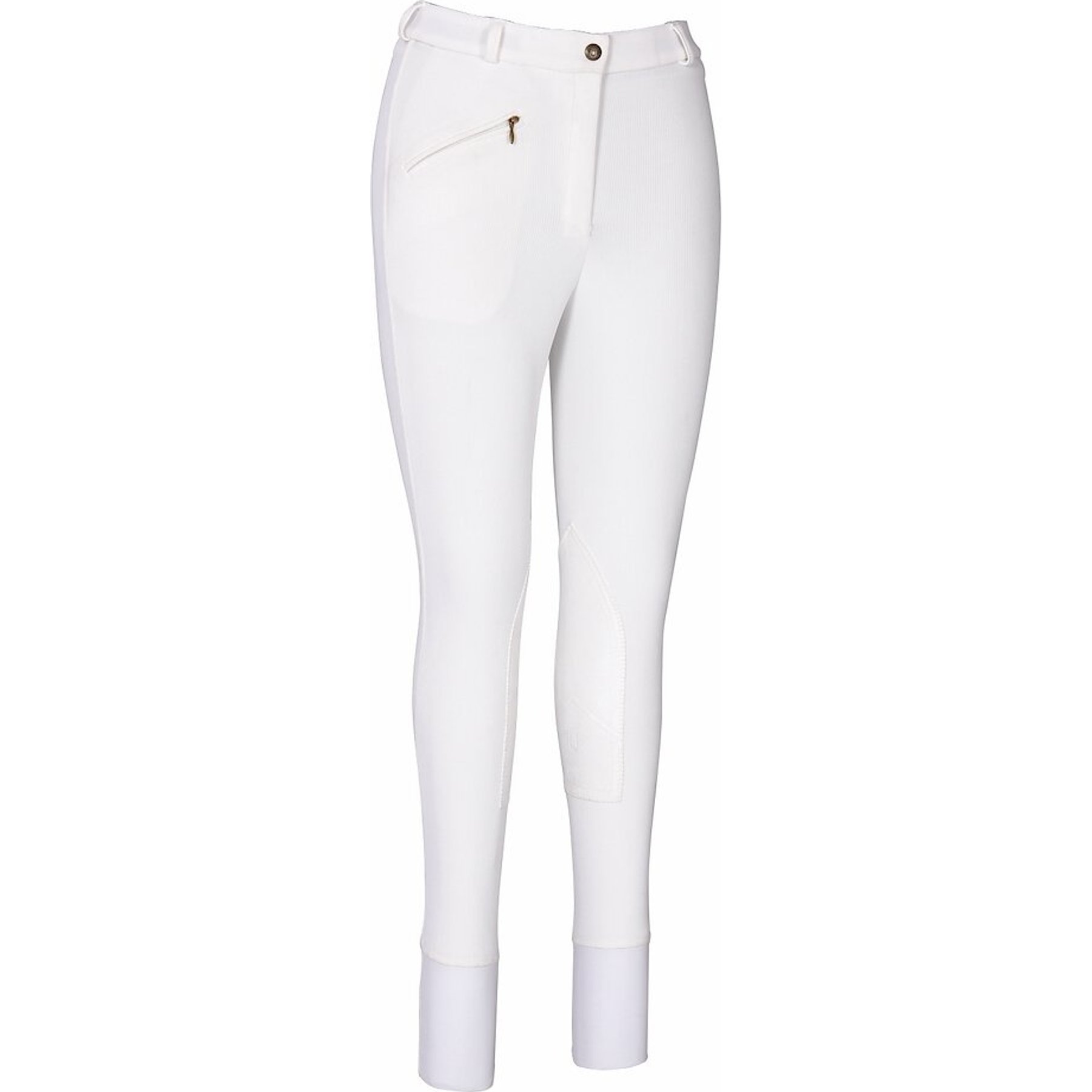 TuffRider Ladies Ribb Knee Patch Breeches, White, 36