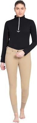 Show full view: TuffRider Ladies Ribb Lowrise Pull-On Knee Patch Breeches, Light Tan, 24 slide 7 of 9