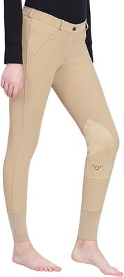 Show full view: TuffRider Ladies Ribb Lowrise Pull-On Knee Patch Breeches, Light Tan, 24 slide 5 of 9