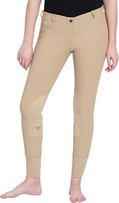 Show full view: TuffRider Ladies Ribb Lowrise Pull-On Knee Patch Breeches, Light Tan, 26 slide 9 of 10