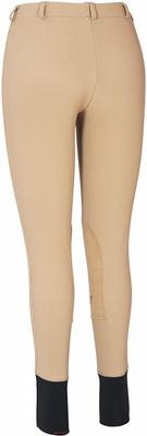 Show full view: TuffRider Ladies Ribb Lowrise Pull-On Knee Patch Breeches, Taupe, 24 slide 3 of 4
