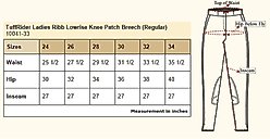 TuffRider Ladies Ribb Lowrise Pull-On Knee Patch Breeches, Taupe, 34 slide 2 of 3