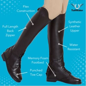TuffRider Ladies Starter Front Zip Paddock Boots, Black, 6