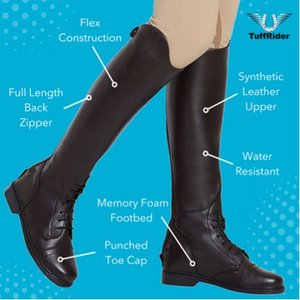 TuffRider Ladies Starter Front Zip Paddock Boots, Mocha, 10.5