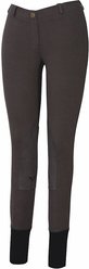 TuffRider Ladies Starter Lowrise Pull-On Knee Patch Breeches, Dark Charcoal, 34