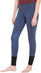 TuffRider Ladies Starter Lowrise Pull-On Knee Patch Breeches, Denim, 28