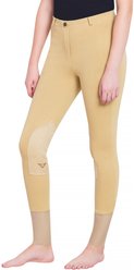 TuffRider Ladies Starter Lowrise Pull-On Knee Patch Breeches, Light Tan, 26