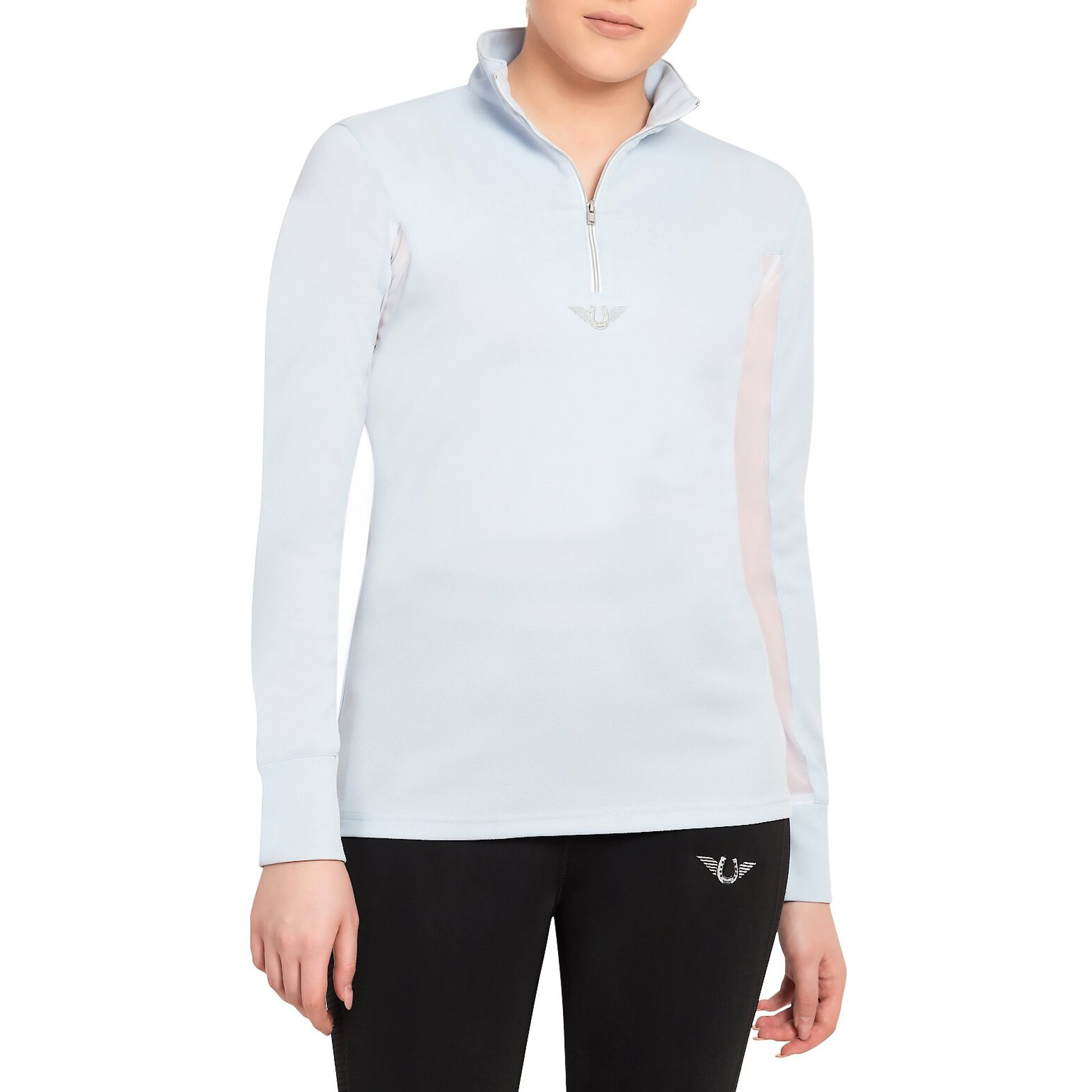 TuffRider Ladies Ventilated Technical Long Sleeve Sport Shirt, Glacier Blue, XX-Large