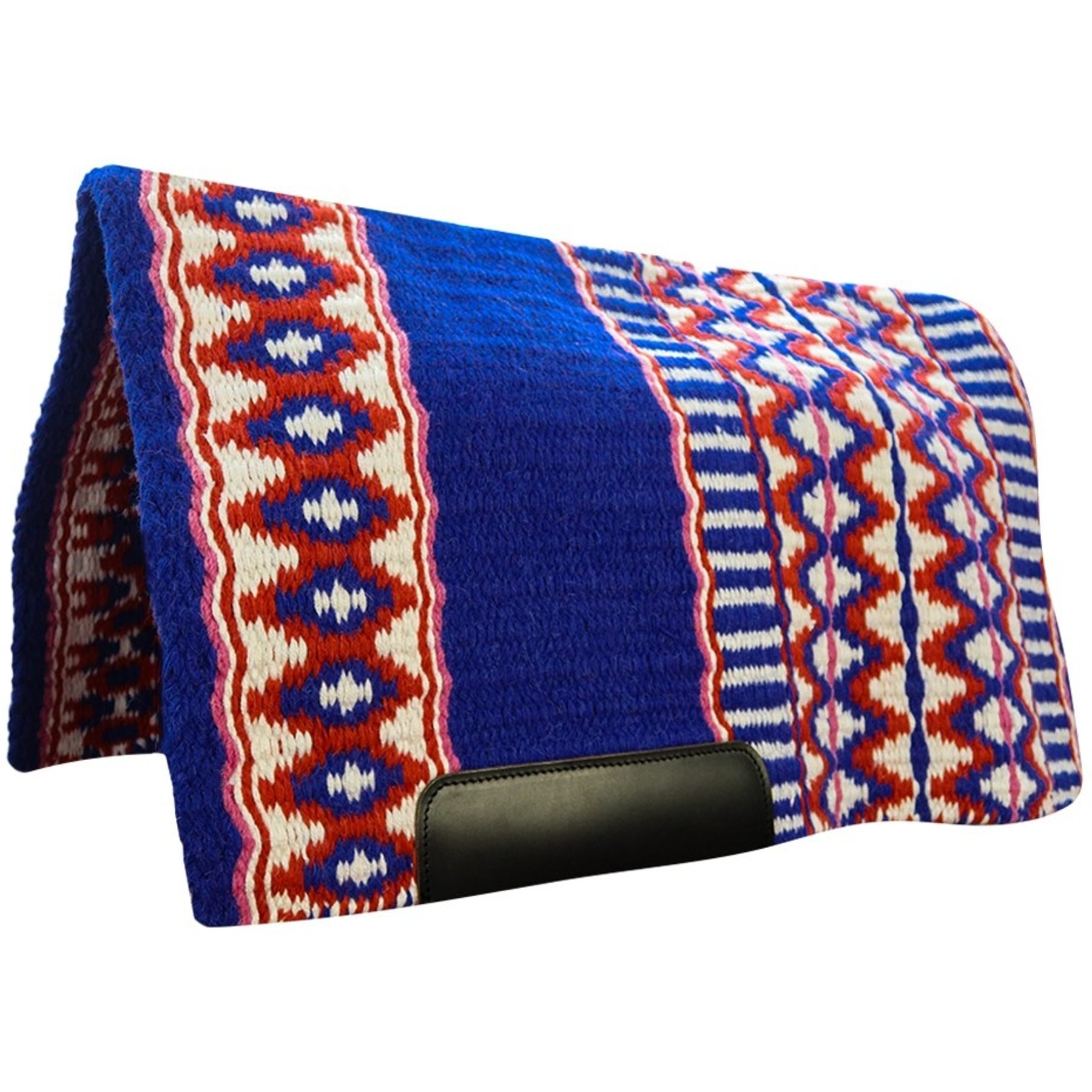 TuffRider Prescott Western Horse Show Blanket with Wear Leathers, Royal, 34 x 40-in