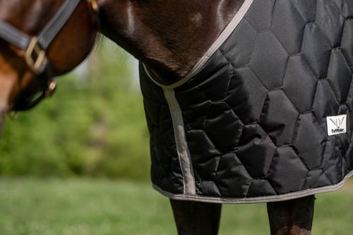 Show full view: TuffRider Shelter Closed Front Heavy Weight Horse Stable Blanket, Black/Grey, 80-in slide 3 of 6