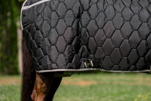 Show full view: TuffRider Shelter Closed Front Heavy Weight Horse Stable Blanket, Black/Grey, 80-in slide 4 of 6