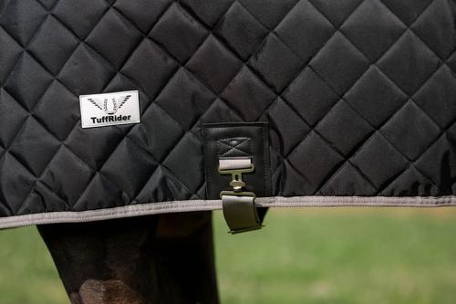 Show full view: TuffRider Shelter Closed Front Medium Weight Horse Stable Blanket, Black/Grey, 70-in slide 3 of 5