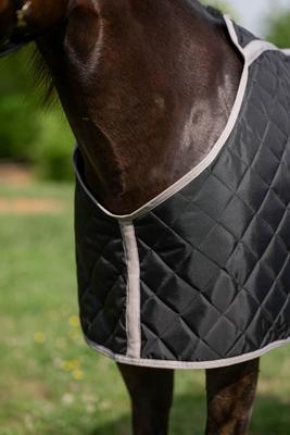 Show full view: TuffRider Shelter Closed Front Medium Weight Horse Stable Blanket, Black/Grey, 80-in slide 4 of 5