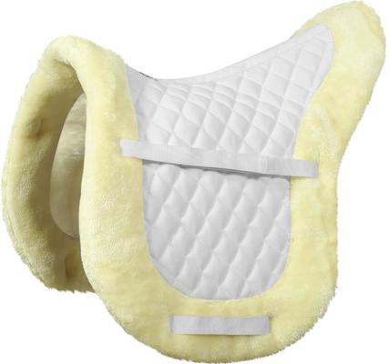 Show full view: TuffRider Sherpa Fleece Fully Lined Shaped Horse Saddle Pad, White slide 2 of 8