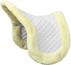 TuffRider Sherpa Fleece Trimmed Shaped Horse Saddle Pad, White
