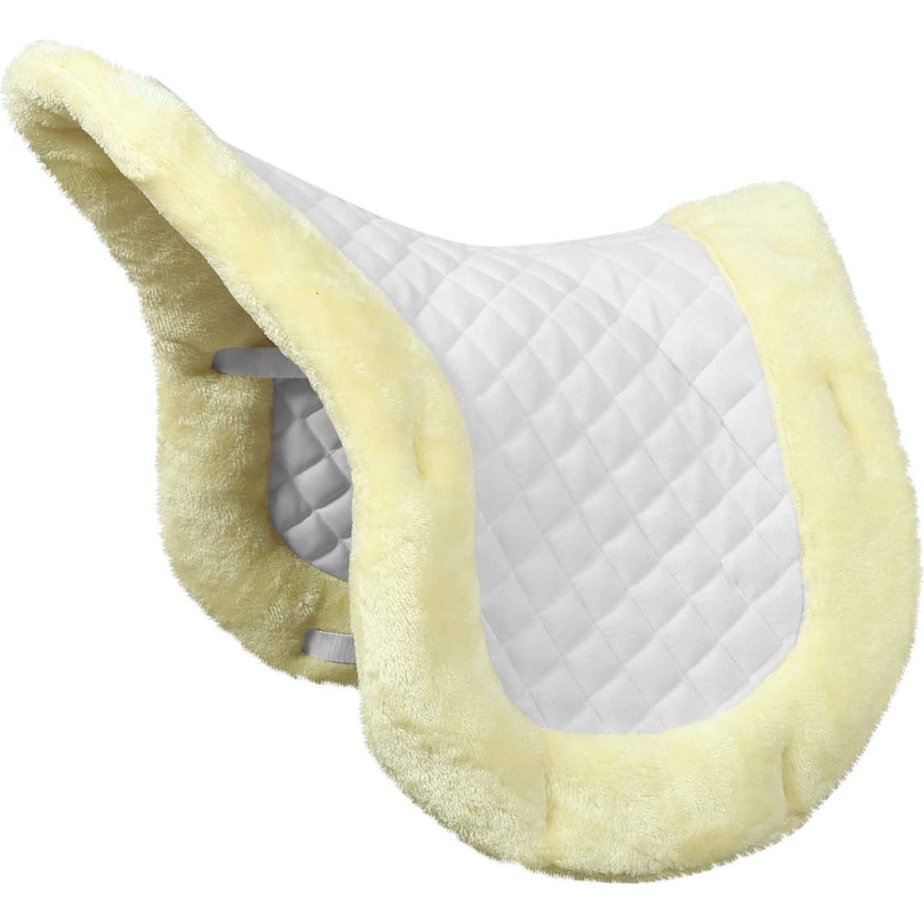 TuffRider Sherpa Fleece Trimmed Shaped Horse Saddle Pad, White
