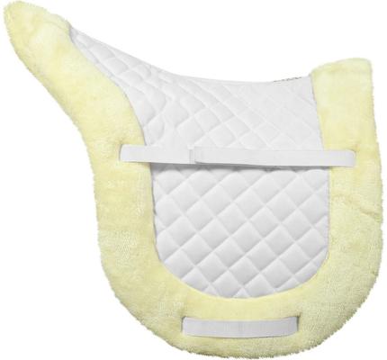 Show full view: TuffRider Sherpa Fleece Trimmed Shaped Horse Saddle Pad, White slide 3 of 8