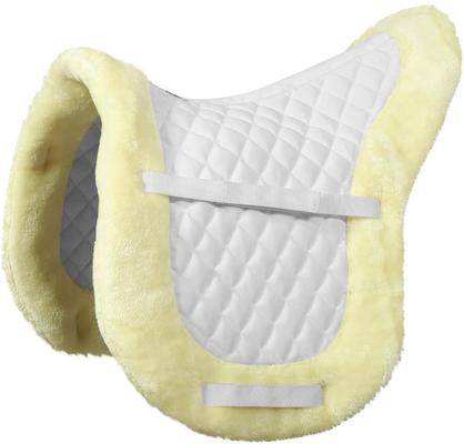 Show full view: TuffRider Sherpa Fleece Trimmed Shaped Horse Saddle Pad, White slide 2 of 8