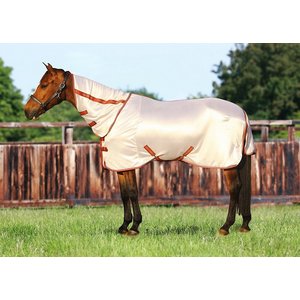 TuffRider Sport Mesh Combo Neck Horse Fly Sheet, Frosted Almond, 78-in
