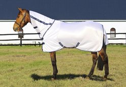 TuffRider Sport Mesh Combo Neck Horse Fly Sheet, White, 78-in