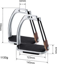 TuffRider Stainless Steel Peacock Safety Horse Stirrups, Silver, 4.5-in slide 2 of 2