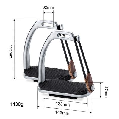 Show full view: TuffRider Stainless Steel Peacock Safety Horse Stirrups, Silver, 4.5-in slide 2 of 2