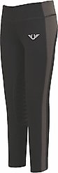 TuffRider Ventilated Schooling Children's Riding Tights, Black & Charcoal, Large