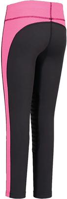 Show full view: TuffRider Ventilated Schooling Children's Riding Tights, Charcoal & Neon Pink, Large slide 3 of 3