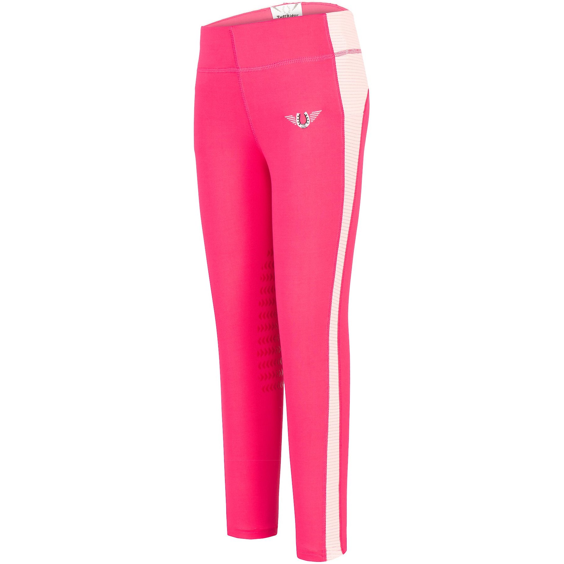TuffRider Ventilated Schooling Children's Riding Tights, Hot Pink & Pink, Medium