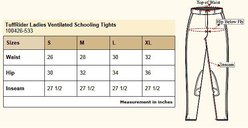 TuffRider Ventilated Schooling Ladies Tights, Black, Medium slide 2 of 2