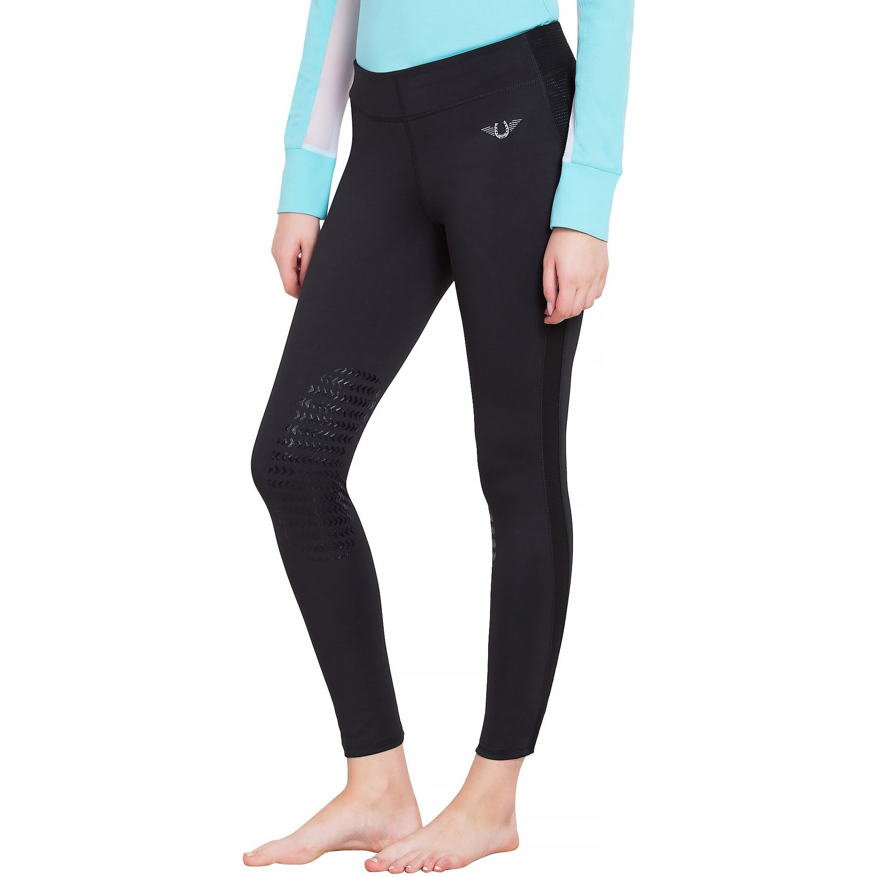 TuffRider Ventilated Schooling Ladies Tights, Black, Small