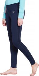 TuffRider Ventilated Schooling Ladies Tights, Navy, X-Small